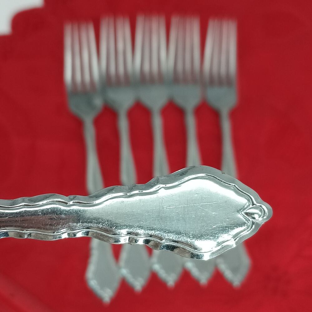 6X DF Oneida Community SATINIQUE Like READ Stainless Dinner Fork